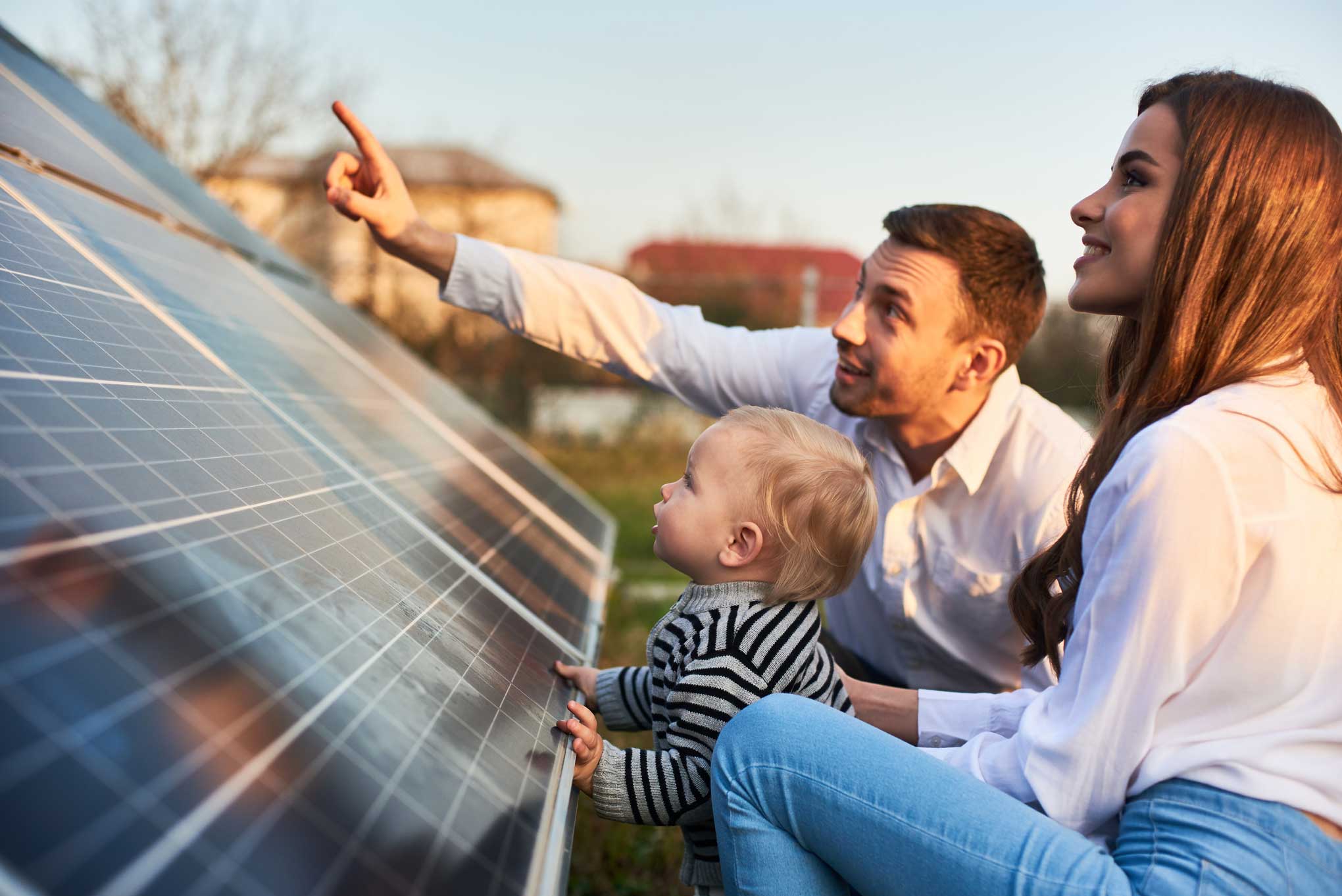 family-solar-panel